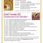 Orario Messe 1° e 2 novembre 2023